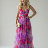 Pamela Watercolour Wrap Maxi Dress