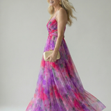 Pamela Watercolour Wrap Maxi Dress