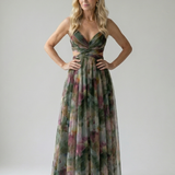 Pamela Watercolour Wrap Maxi Dress