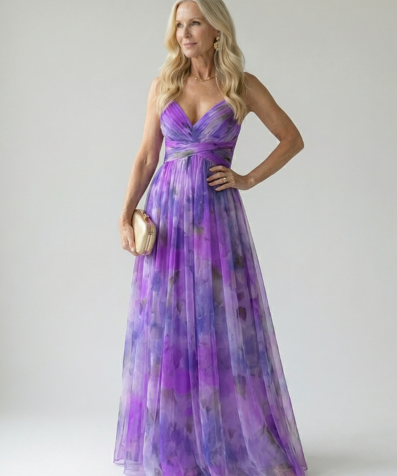 Pamela Watercolour Wrap Maxi Dress