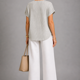Joan Ribbed V-Neck Knit Top