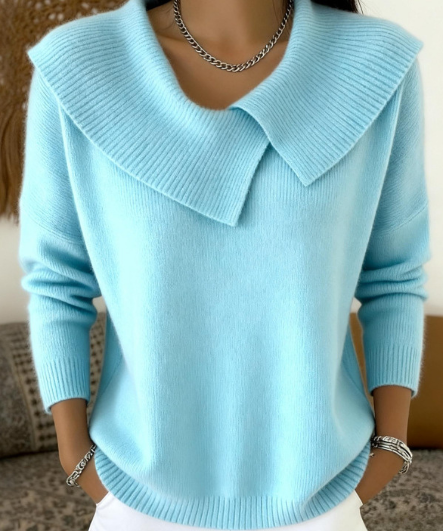 Áine Draped Collar Knit Top