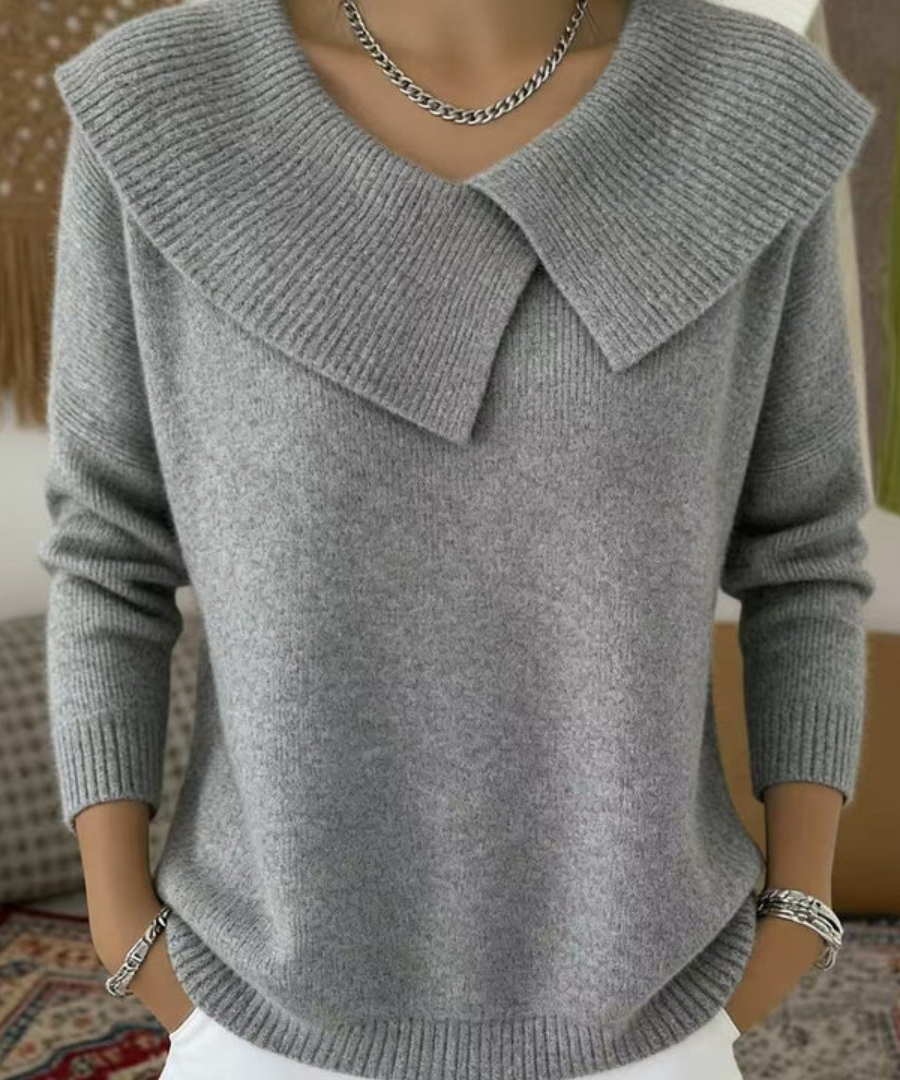 Áine Draped Collar Knit Top