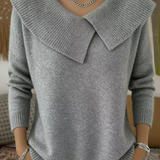 Áine Draped Collar Knit Top