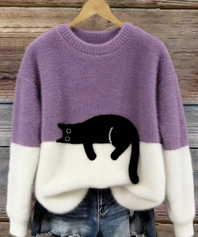 Sheila Cat Motif Jumper