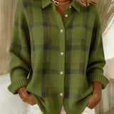 Fidelma Checked Knit Cardigan