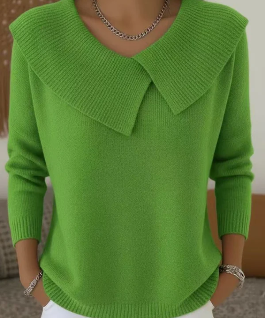 Áine Draped Collar Knit Top