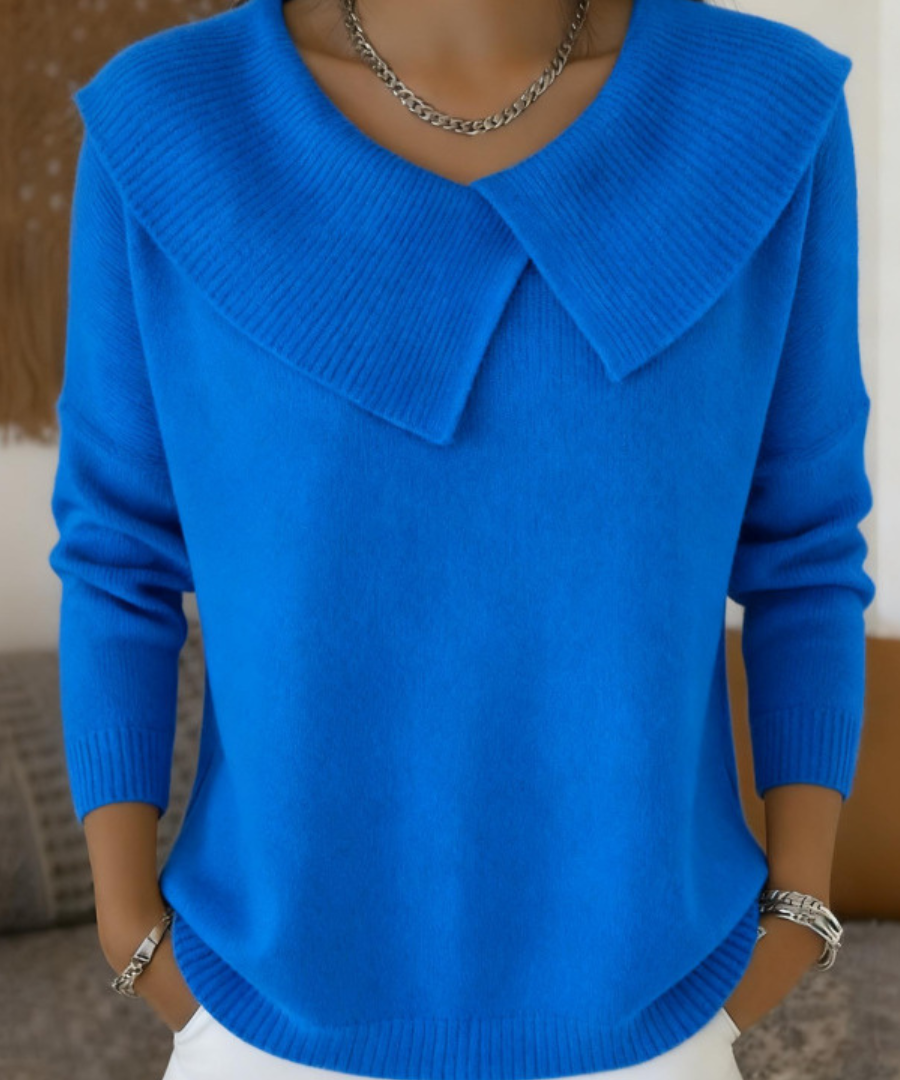 Áine Draped Collar Knit Top
