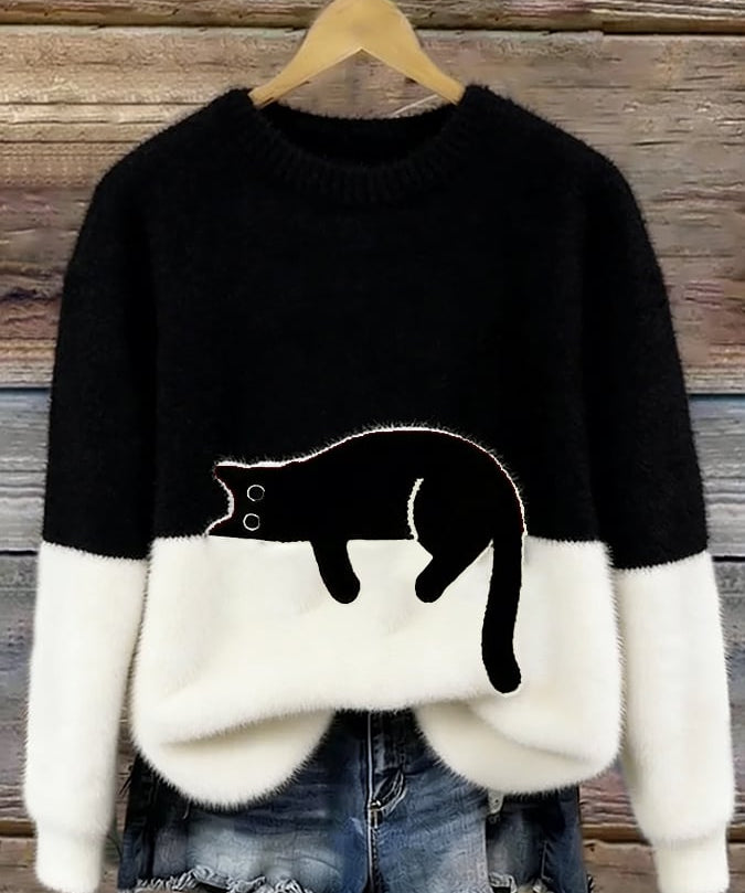 Sheila Cat Motif Jumper