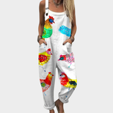 Niamh Relaxed Printed Dungarees
