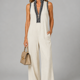 Grace Embroidered Wide-Leg Jumpsuit