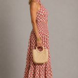 Jacqueline Geometric Halter Maxi Dress