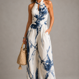 Caoimhe Abstract Halter Jumpsuit