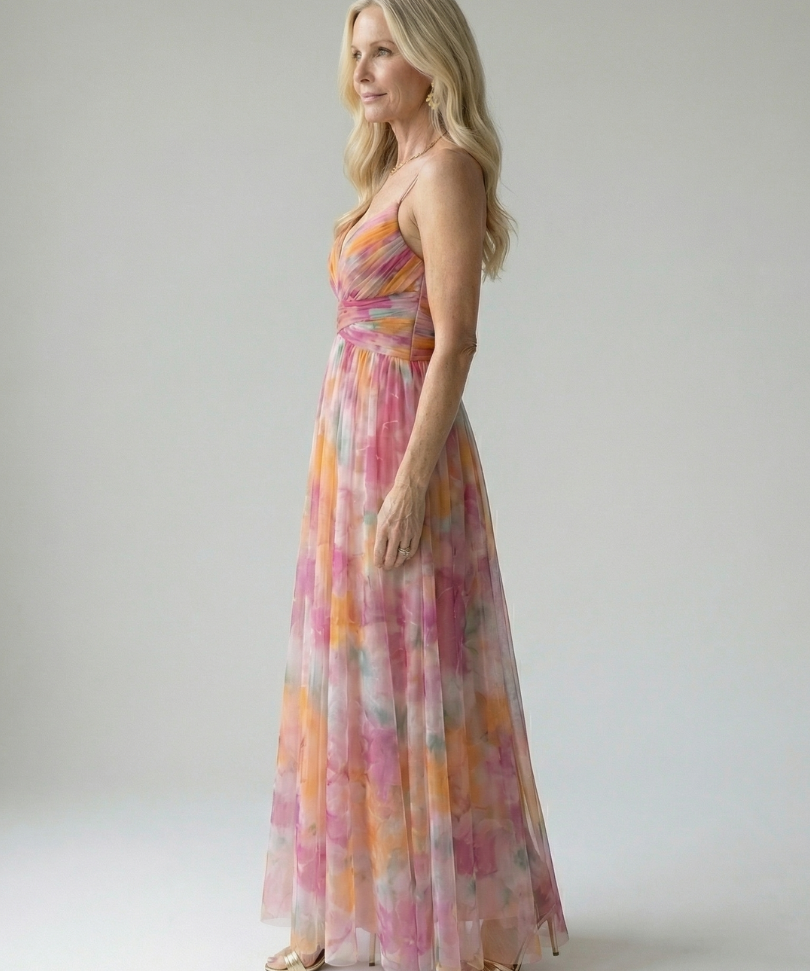 Pamela Watercolour Wrap Maxi Dress