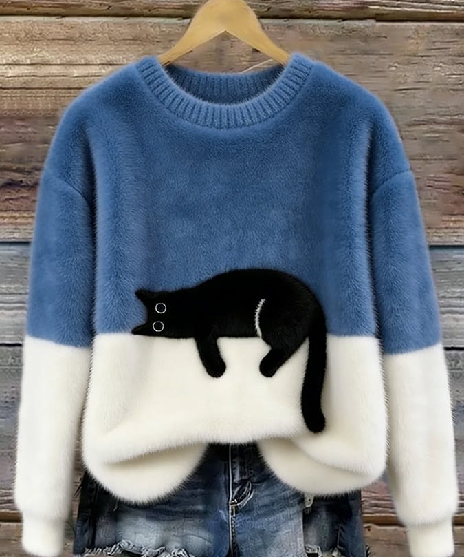 Sheila Cat Motif Jumper