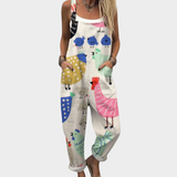 Niamh Relaxed Printed Dungarees
