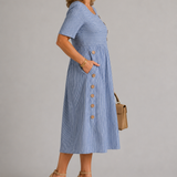Caroline Striped Midi Dress