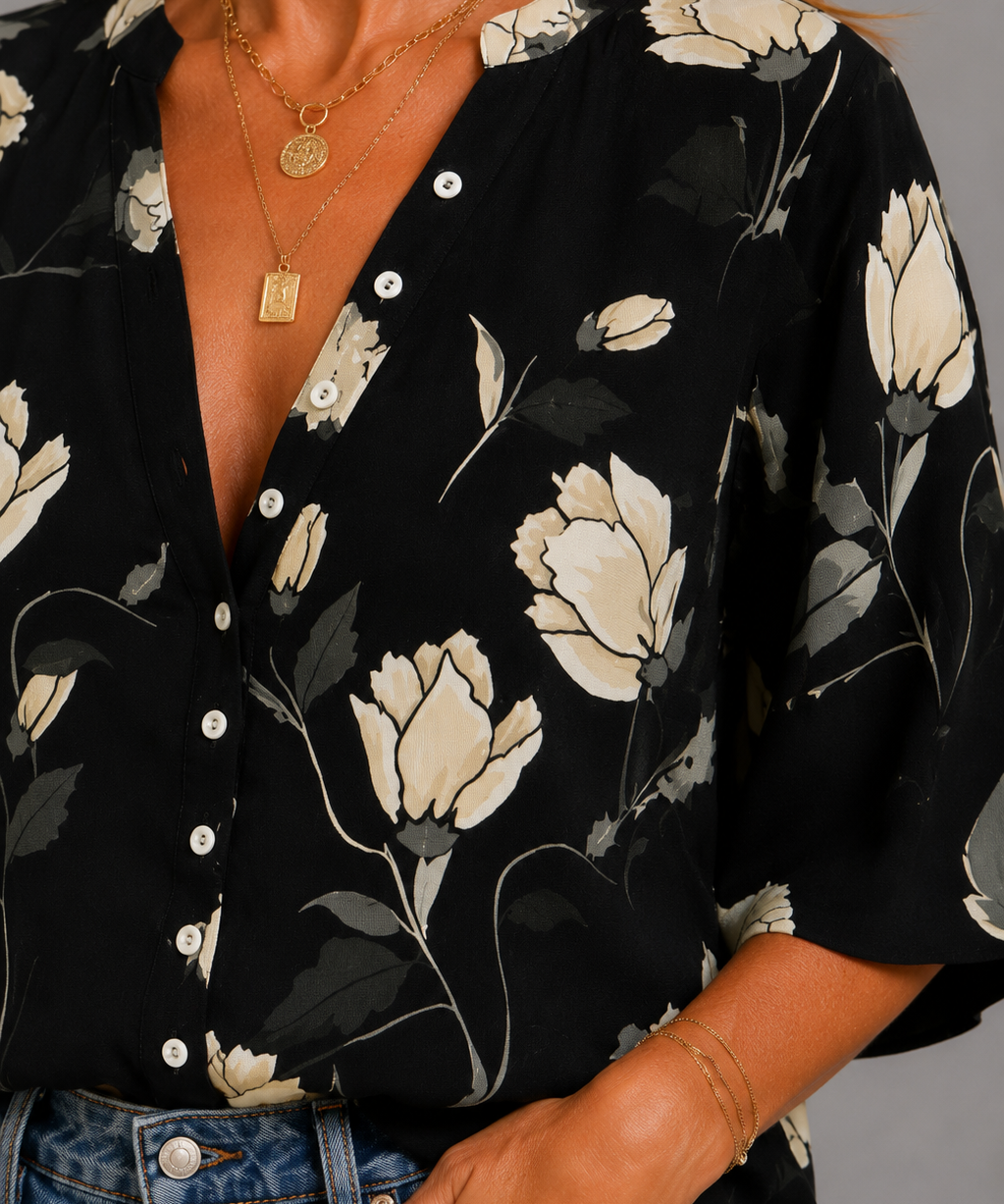 Róisín Midnight Floral Blouse