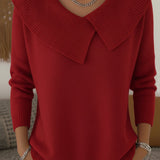 Áine Draped Collar Knit Top