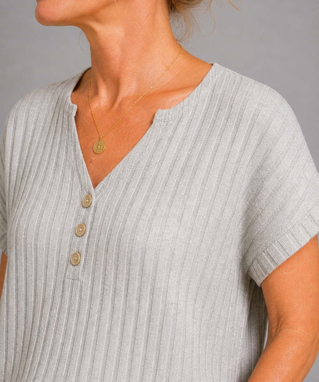 Joan Ribbed V-Neck Knit Top