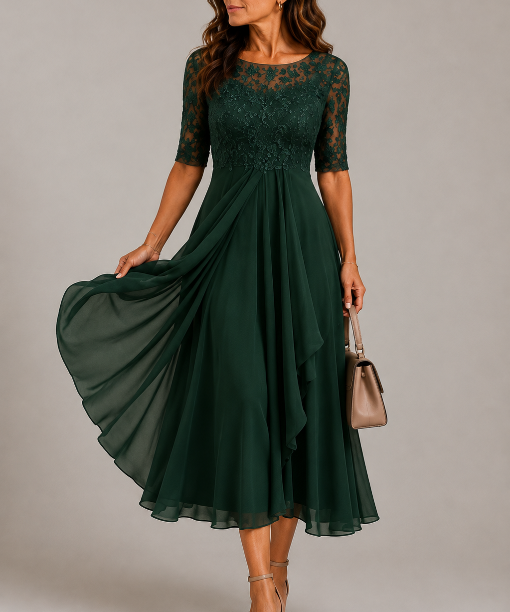 Elizabeth Lace Detail Midi Dress