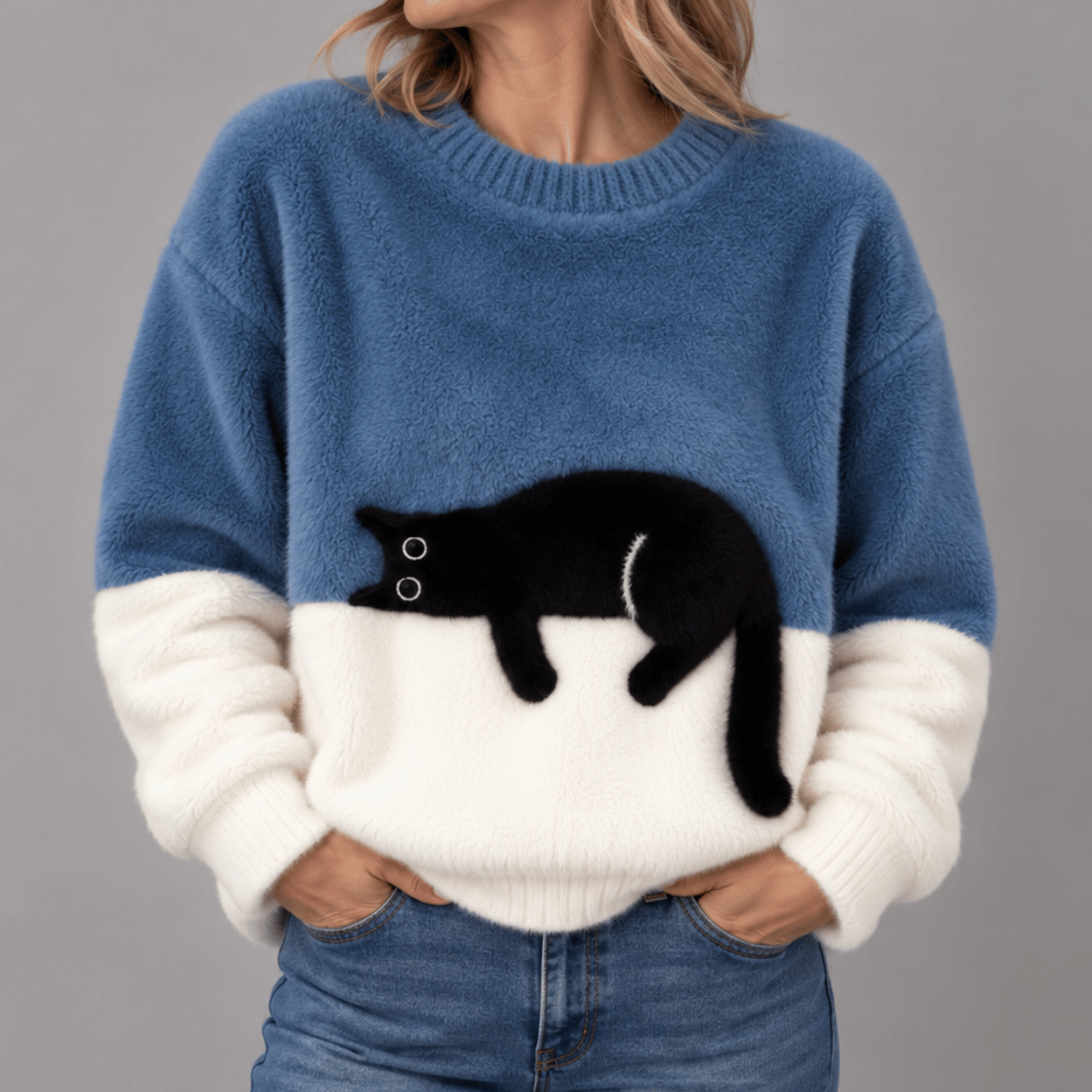 Sheila Cat Motif Jumper