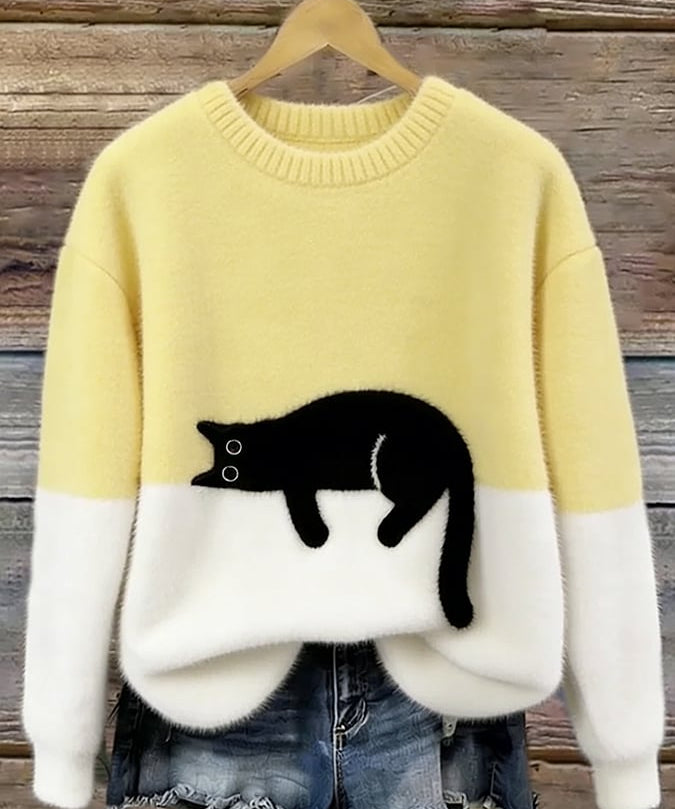 Sheila Cat Motif Jumper