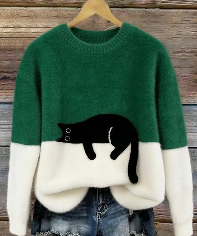 Sheila Cat Motif Jumper