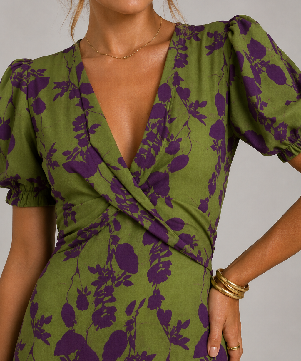 Sheila Floral Wrap Midi Dress