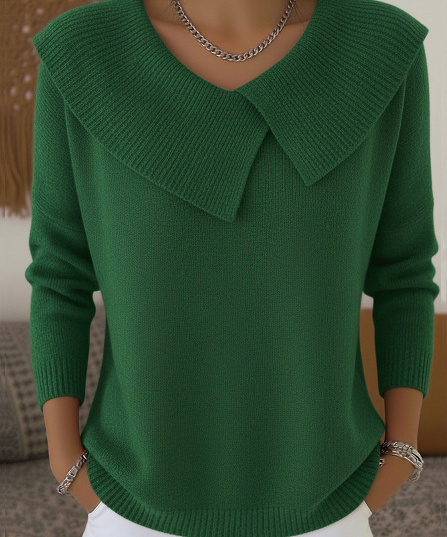 Áine Draped Collar Knit Top