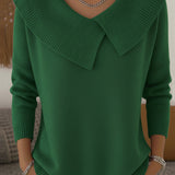 Áine Draped Collar Knit Top