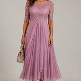 Elizabeth Lace Detail Midi Dress
