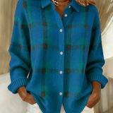 Fidelma Checked Knit Cardigan