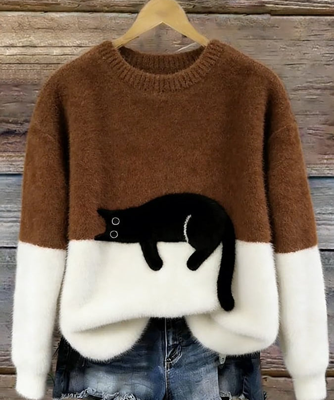 Sheila Cat Motif Jumper