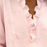 Una Ruffle Neck Blouse