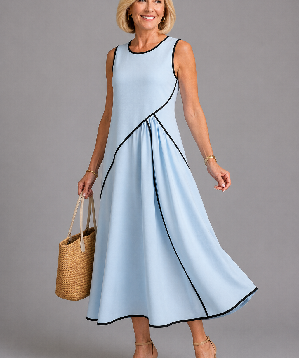 Anne Panel Detail Midi Dress