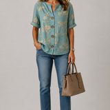 Siobhán Floral Button Blouse