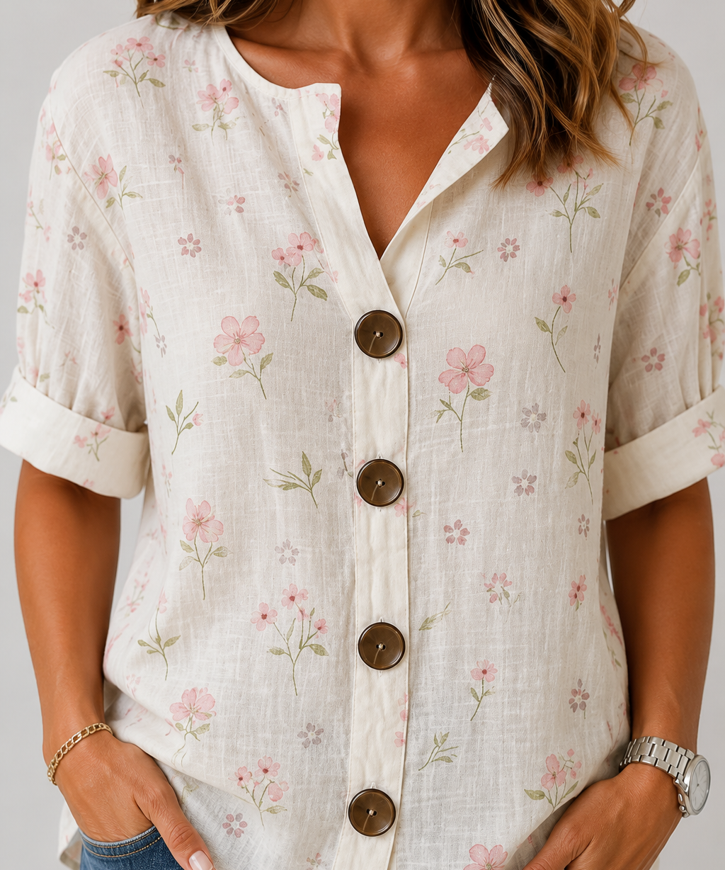 Siobhán Floral Button Blouse