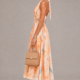 Karen Watercolour Halter Maxi Dress