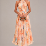 Karen Watercolour Halter Maxi Dress