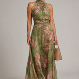 Lorraine Floral Halter Maxi Dress