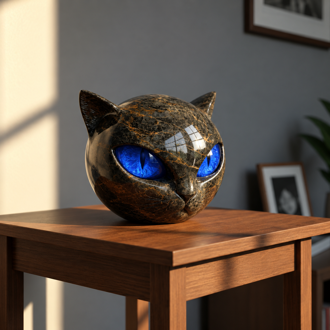 Black Stone Guardian Cat