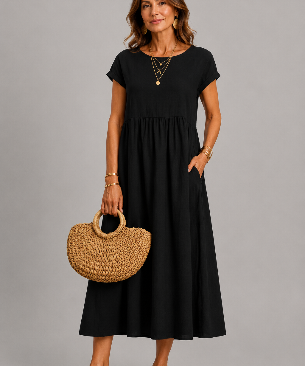 Margaret Gathered Midi Dress