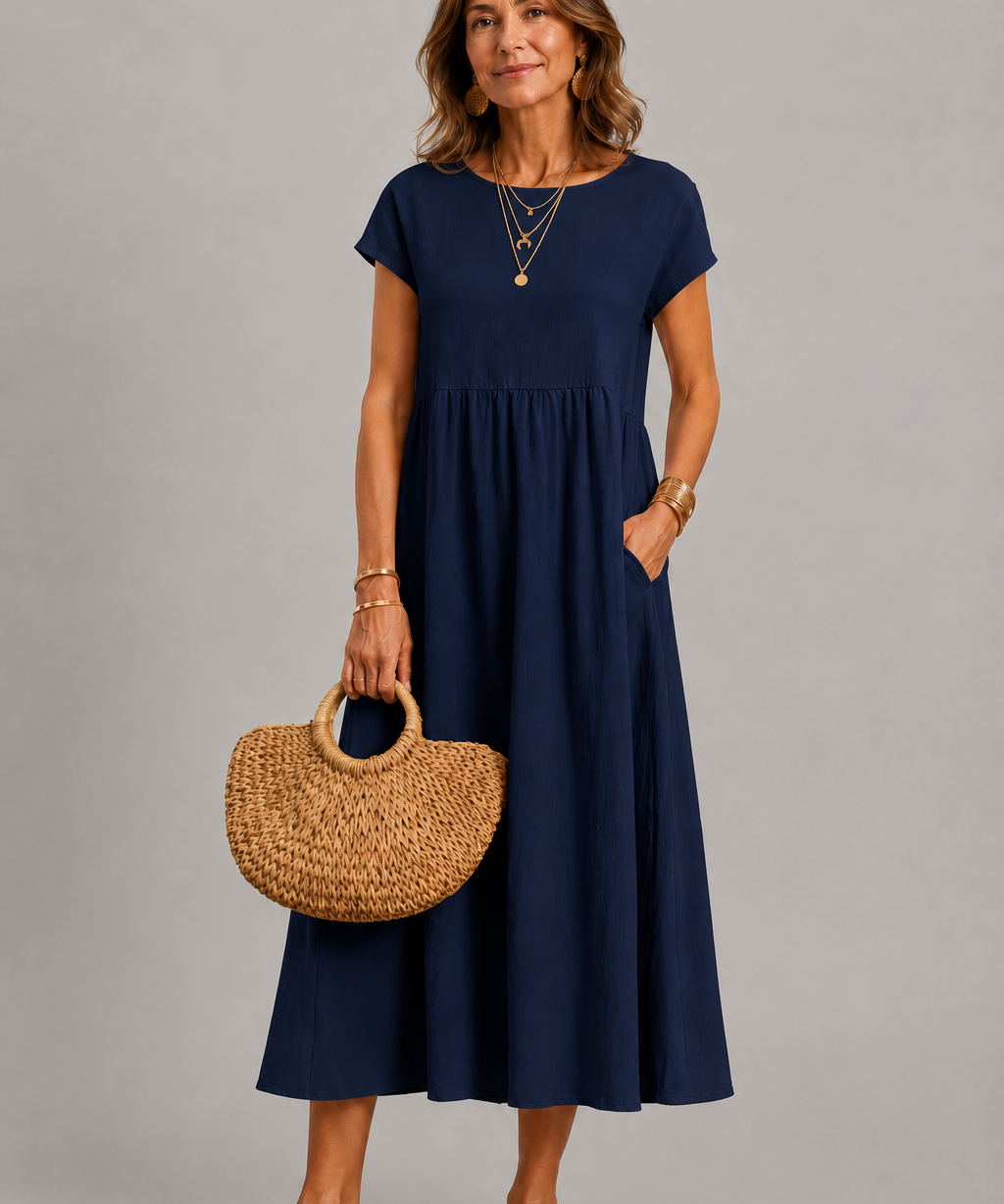 Margaret Gathered Midi Dress