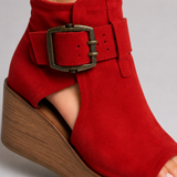 Frances Buckle Wedge Sandals