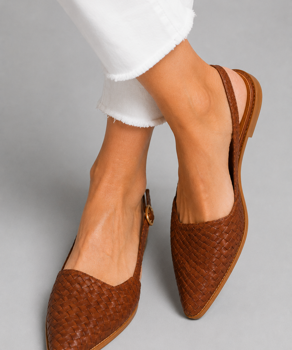 Rose Woven Slingback Flats