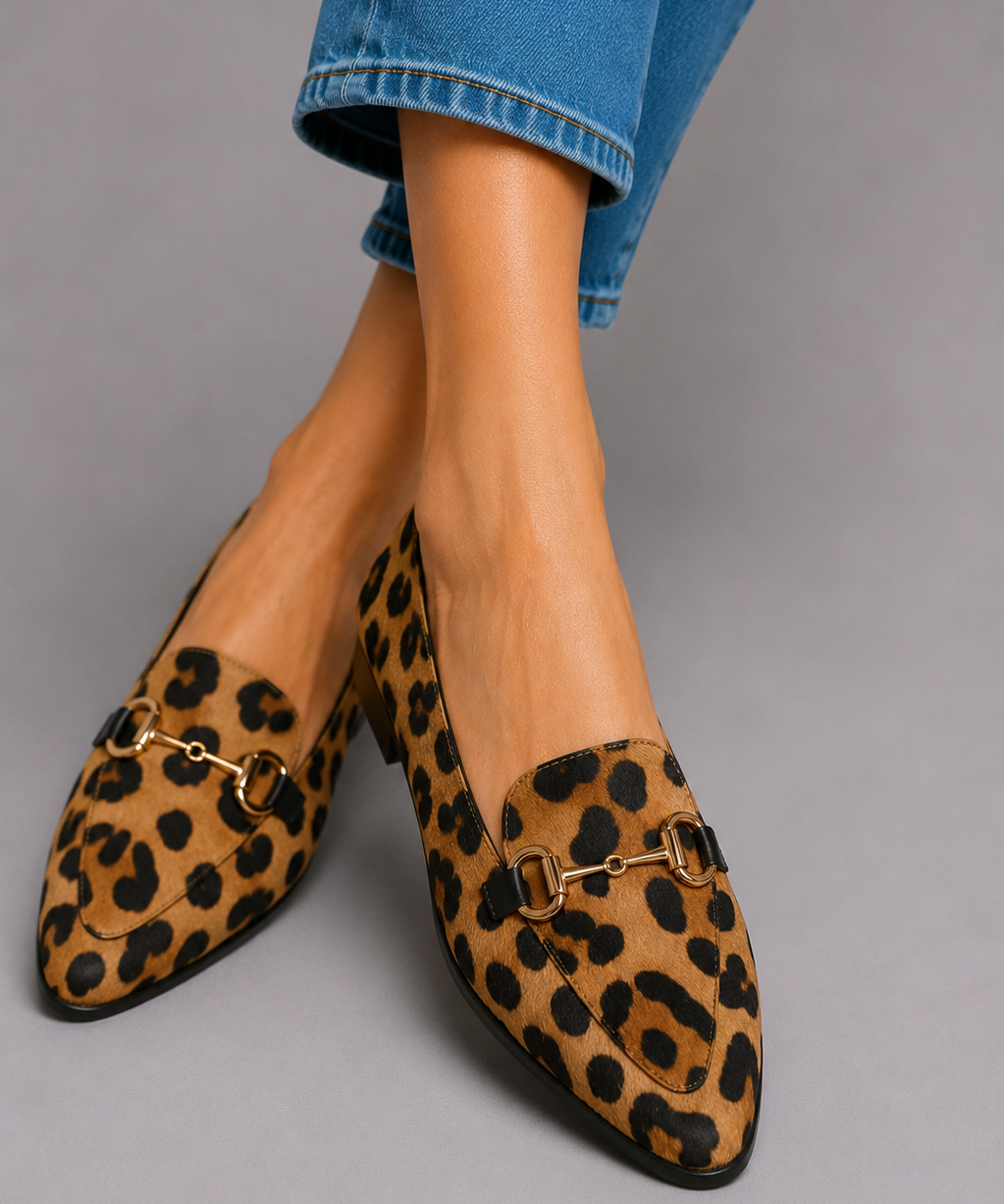 Shirley Leopard Print Loafers