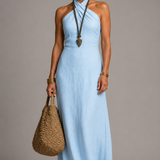 Diana Linen-Blend Halter Maxi Dress