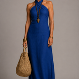 Diana Linen-Blend Halter Maxi Dress