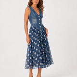Eimear Denim Polka Dot Dress